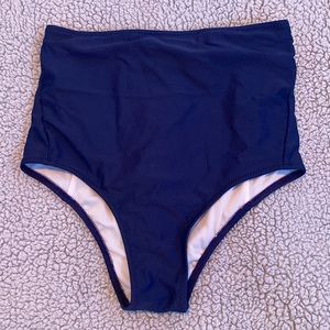 Navy High Waisted Swimsuit Bottoms